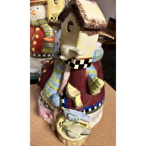 Gibson 2003 10.5 in Folic Snowman Cookie Jar Winter Decorations - Picture 8 of 13
